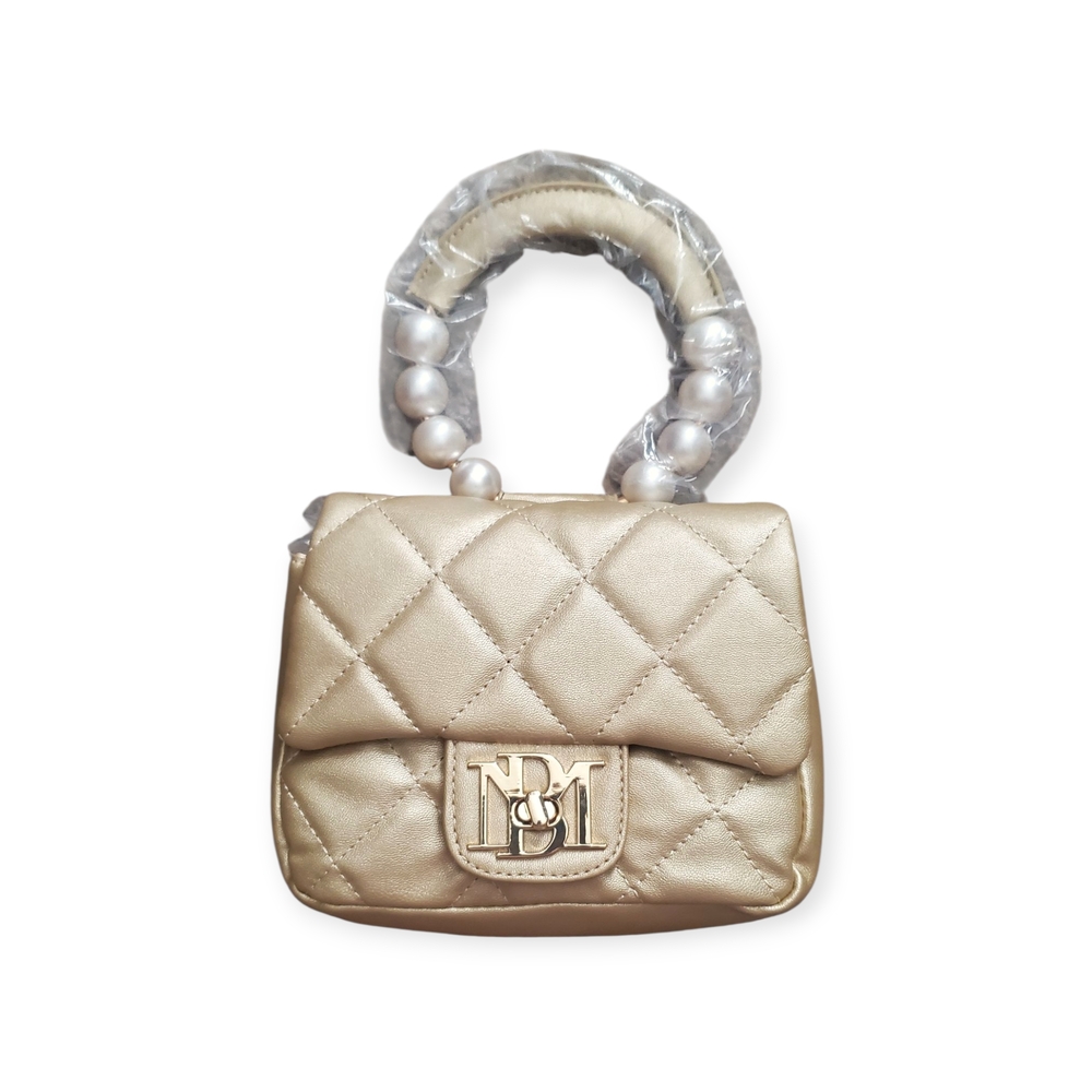 Badgley Mischka Gold Quilted Mini Bag